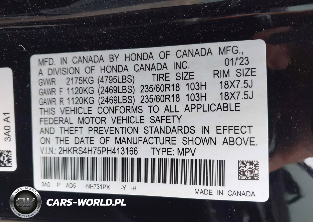 2023 Honda Cr-V Ex-L Awd VIN:2HKRS4H75PH413166 - 9
