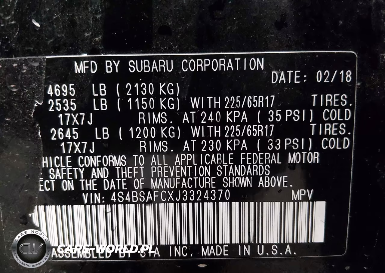 2018 Subaru Outback 2.5I Premium VIN:4S4BSAFCXJ3324370 - 9