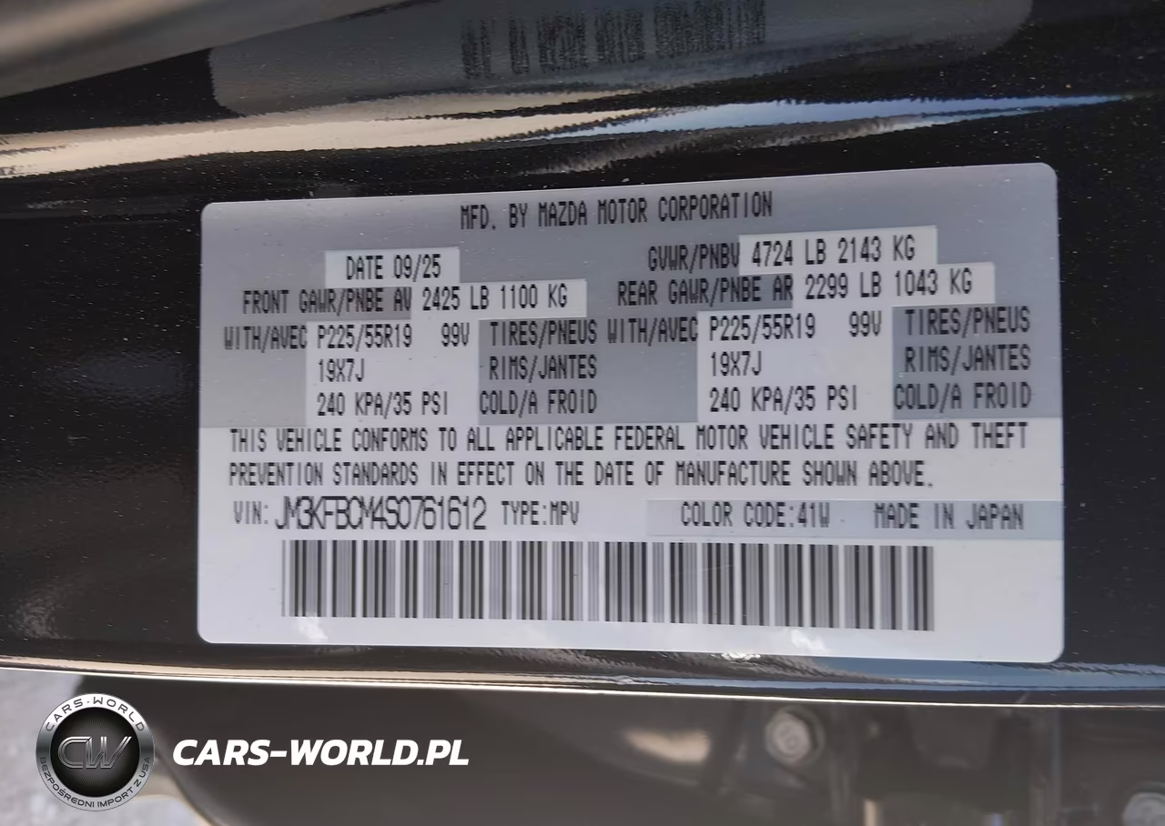 2025 Mazda Cx-5 2.5 S Carbon Edition VIN:JM3KFBCM4S0761612 - 9
