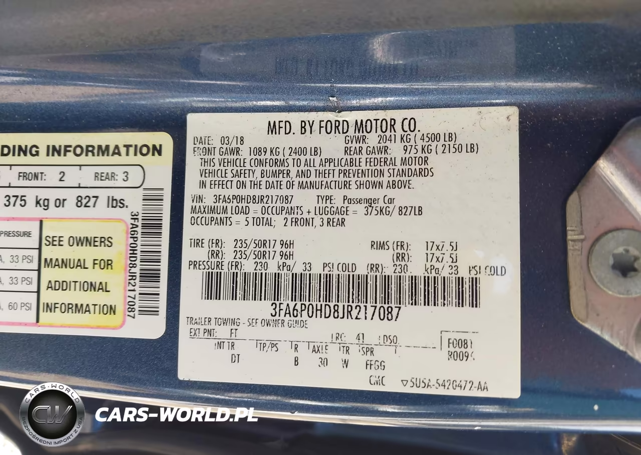 2018 Ford Fusion Se VIN:3FA6P0HD8JR217087 - 9