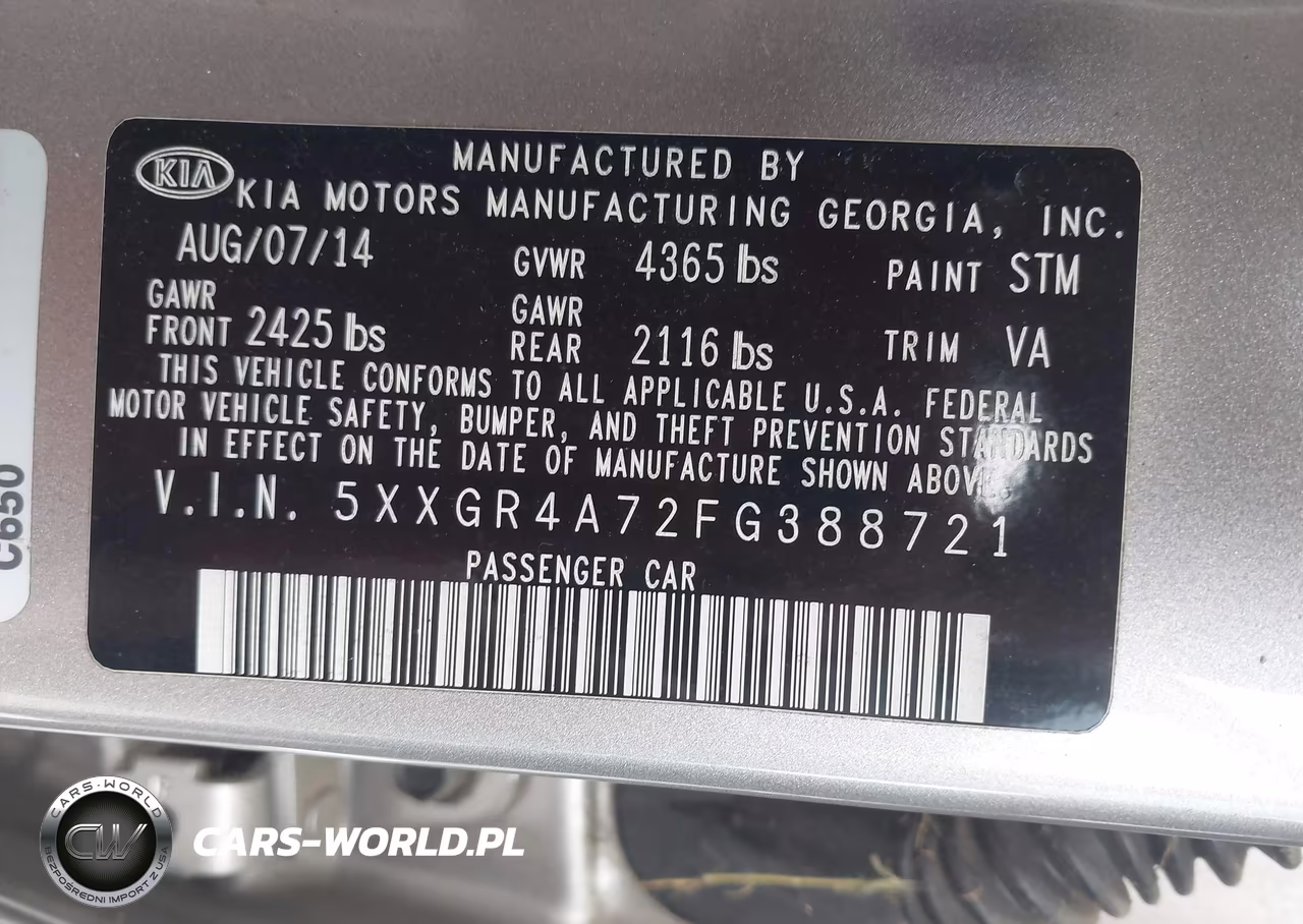 2015 Kia Optima Sx VIN:5XXGR4A72FG388721 - 9