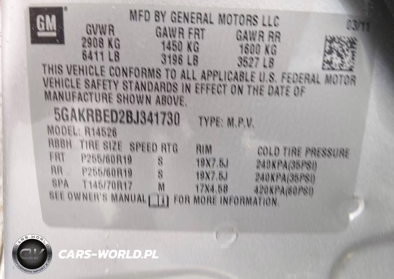 2011 Buick Enclave 1Xl VIN:5GAKRBED2BJ341730 - 8