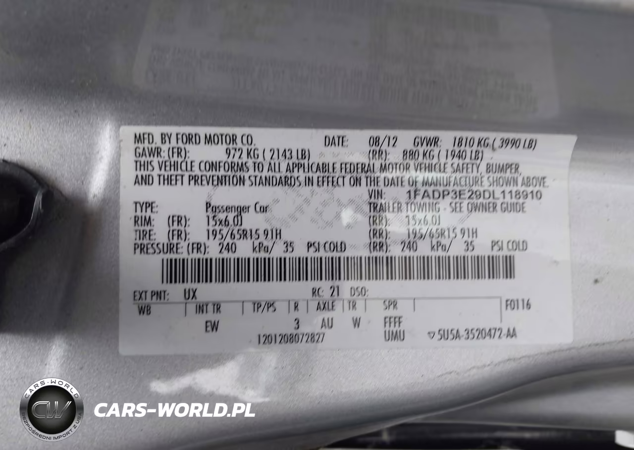 2013 Ford Focus S VIN:1FADP3E29DL118910 - 9