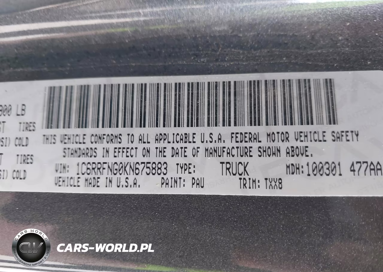 2019 Ram 1500 Tradesman 4X4 6'4 Box VIN:1C6RRFNG0KN675883 - 9