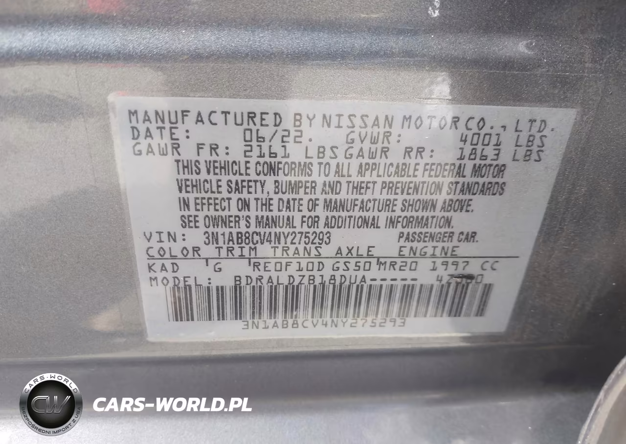 2022 Nissan Sentra Sv Xtronic Cvt VIN:3N1AB8CV4NY275293 - 9