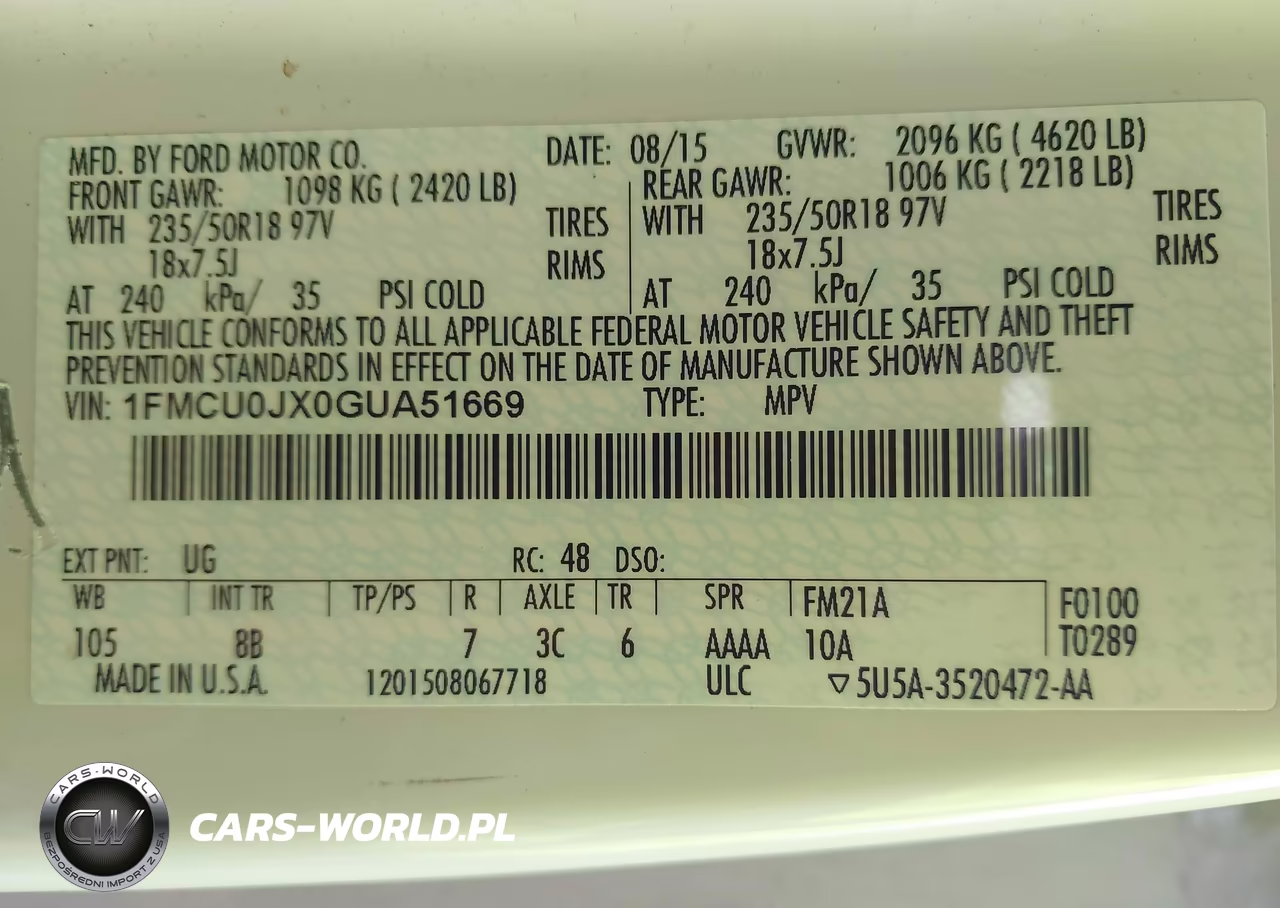 2016 Ford Escape Titanium VIN:1FMCU0JX0GUA51669 - 9
