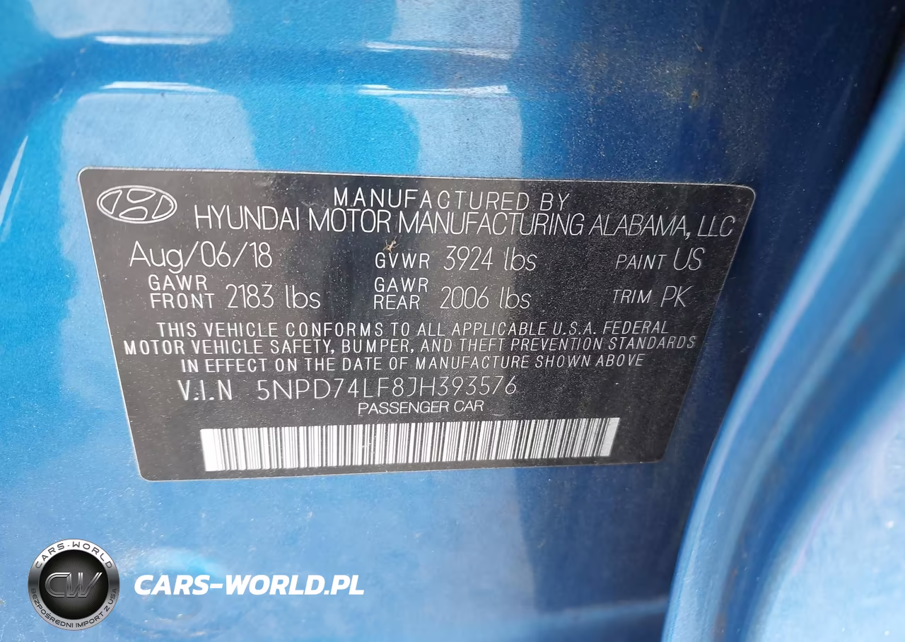 2018 Hyundai Elantra Se VIN:5NPD74LF8JH393576 - 9