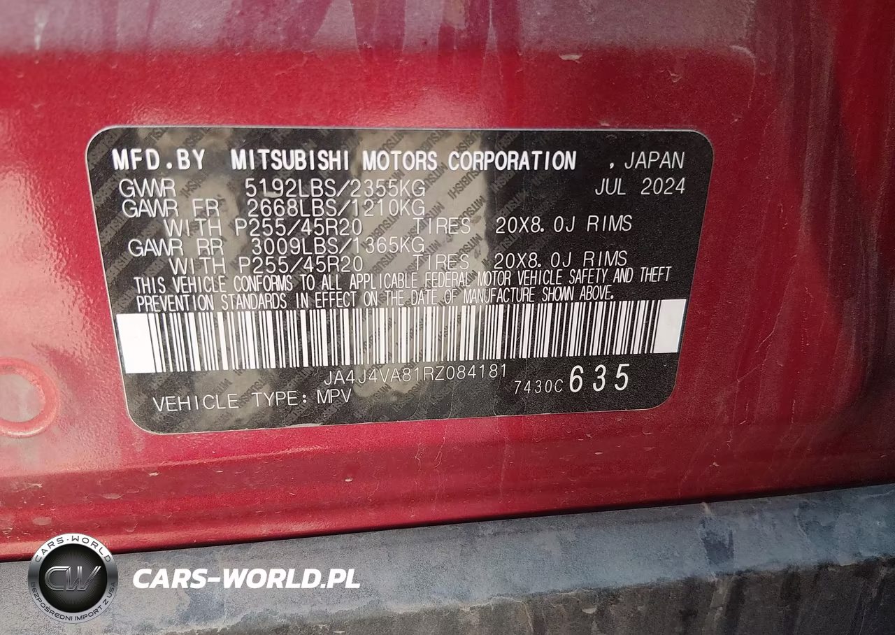 2024 Mitsubishi Outlander Se 2.5 S-Awc-Se Black Edition S-Awc-Se Black Edition W-Pano Roof S-Awc-Se Ralliart S-Awc VIN:JA4J4VA81RZ084181 - 9