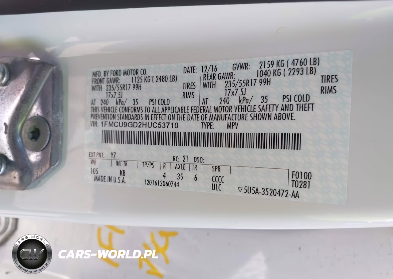 2017 Ford Escape Se VIN:1FMCU9GD2HUC53710 - 9