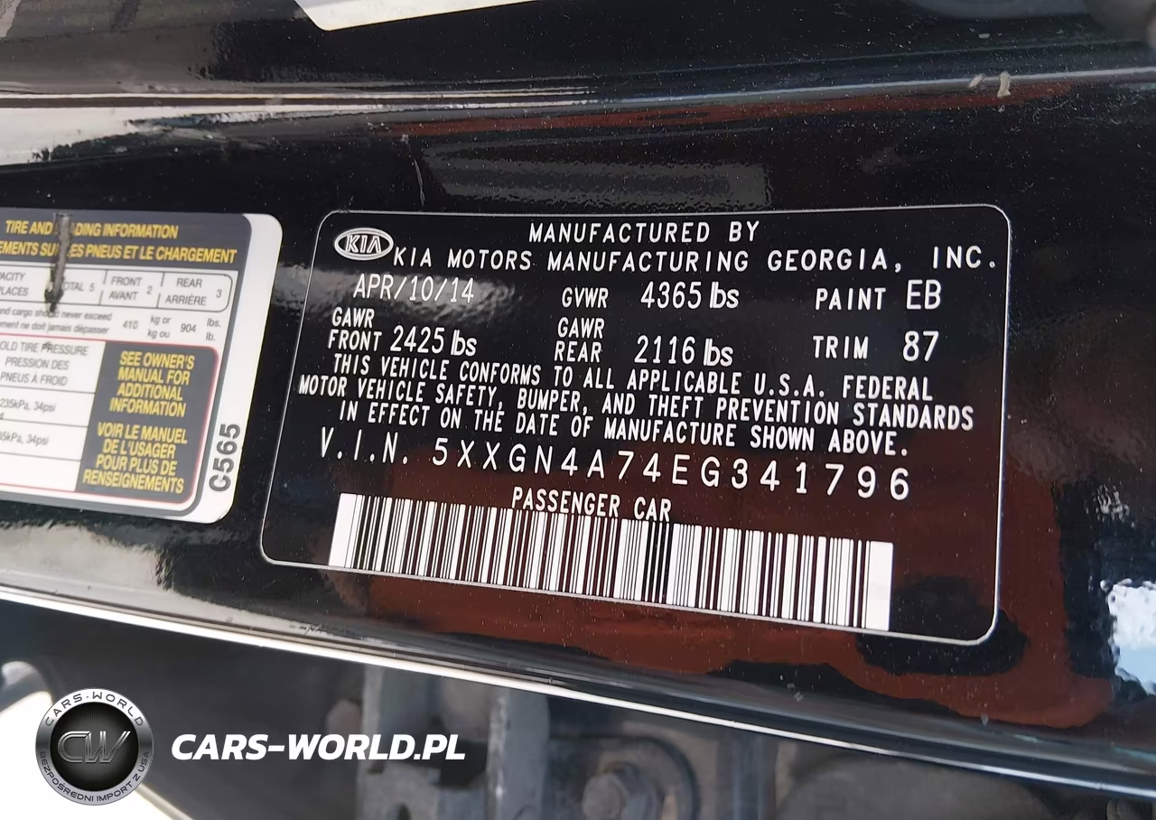 2014 Kia Optima Ex VIN:5XXGN4A74EG341796 - 9