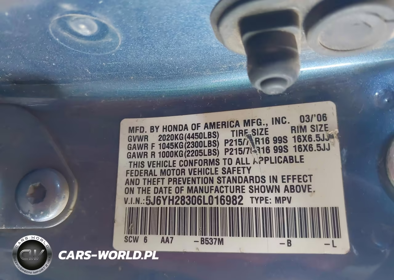2006 Honda Element Lx VIN:5J6YH28306L016982 - 9