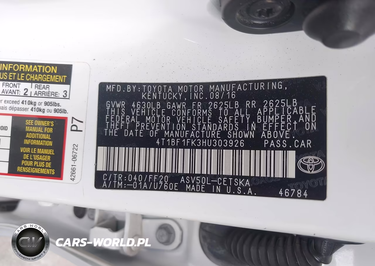 2017 Toyota Camry Se VIN:4T1BF1FK3HU303926 - 9