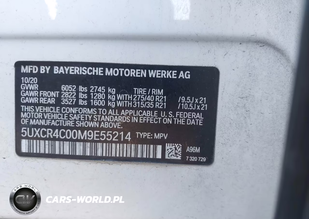 2021 BMW X5 Sdrive40I VIN:5UXCR4C00M9E55214 - 9