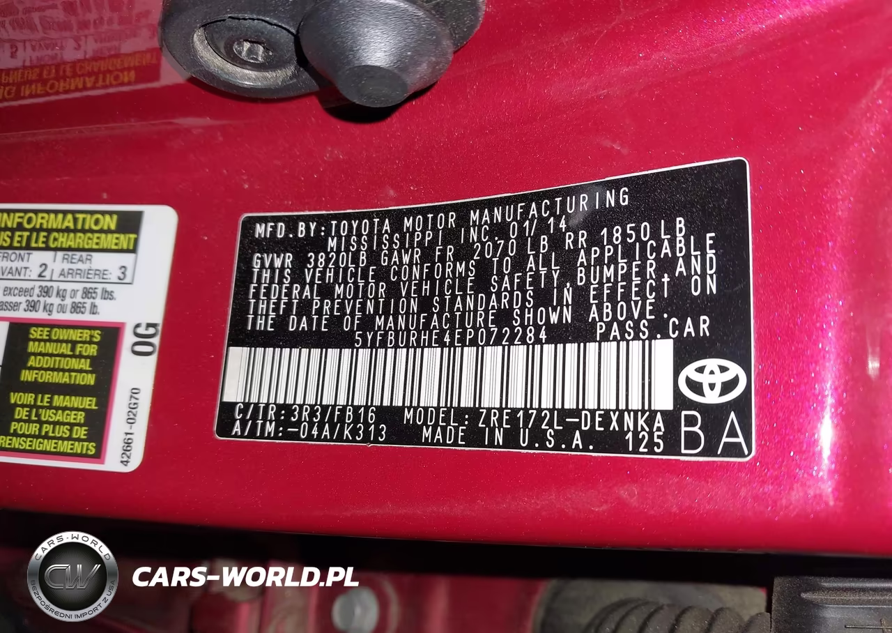 2014 Toyota Corolla Le VIN:5YFBURHE4EP072284 - 9