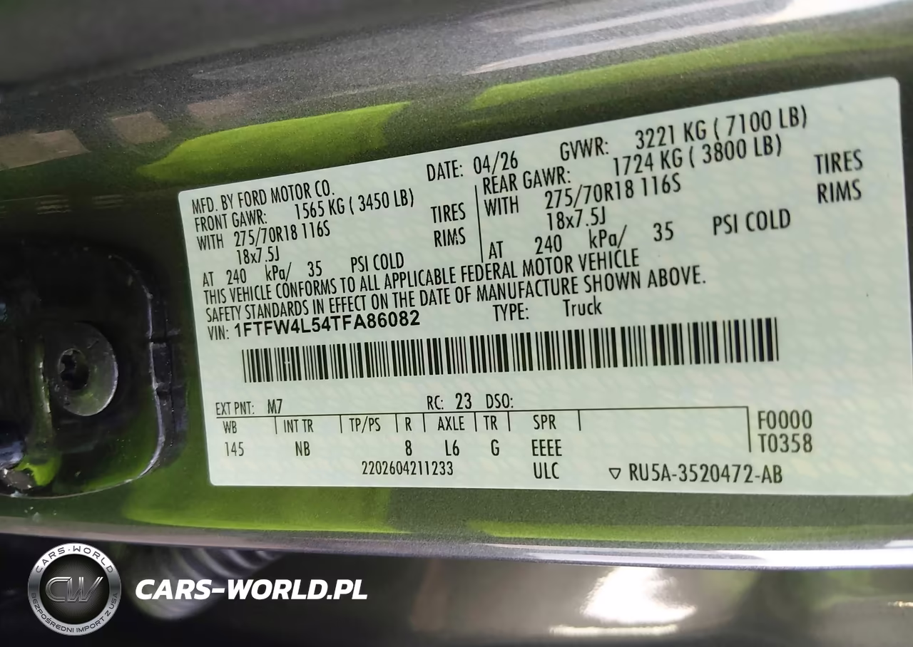 2026 Ford F-150 Tremor VIN:1FTFW4L54TFA86082 - 9