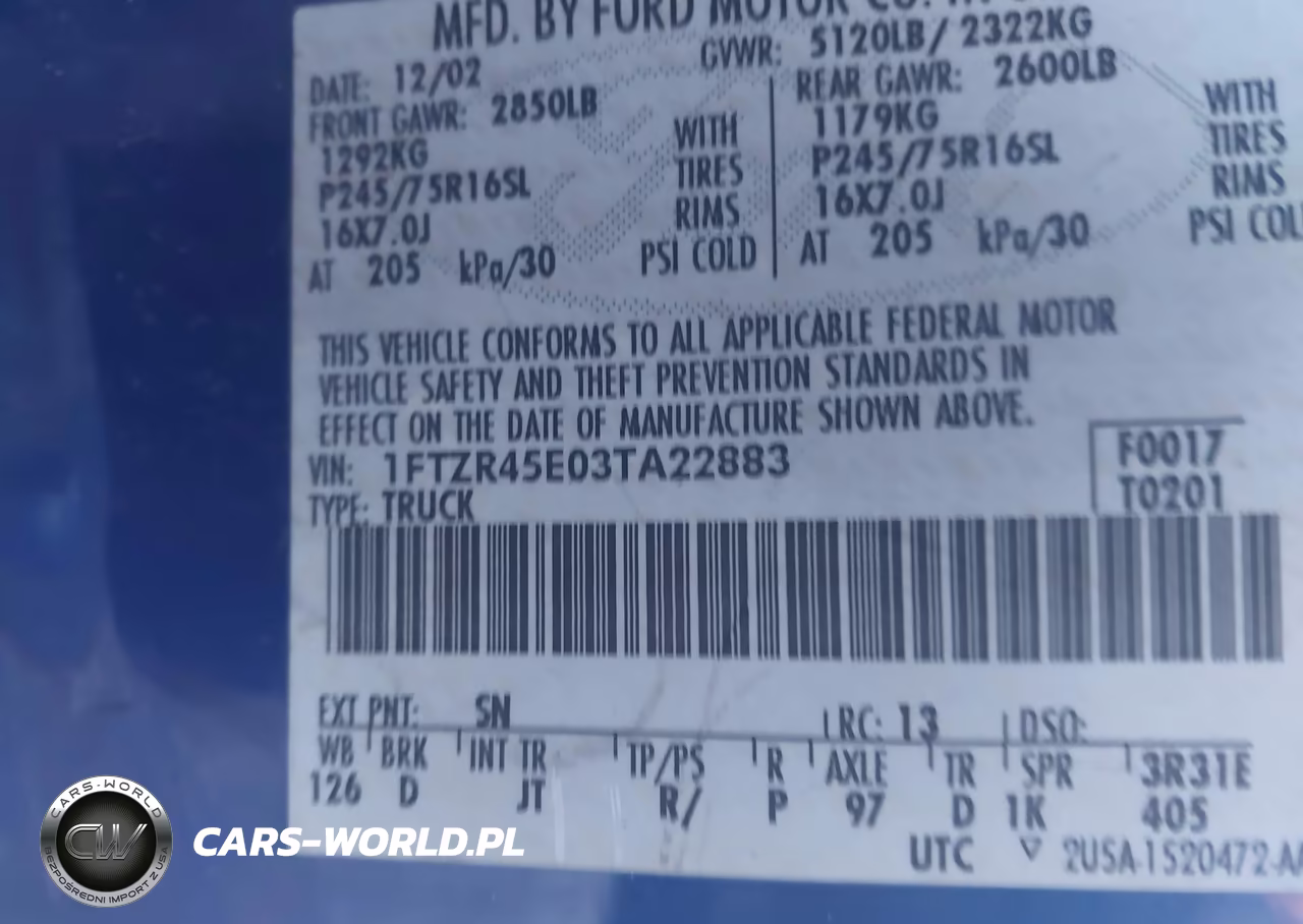 2003 Ford Ranger Edge-Xlt VIN:1FTZR45E03TA22883 - 9