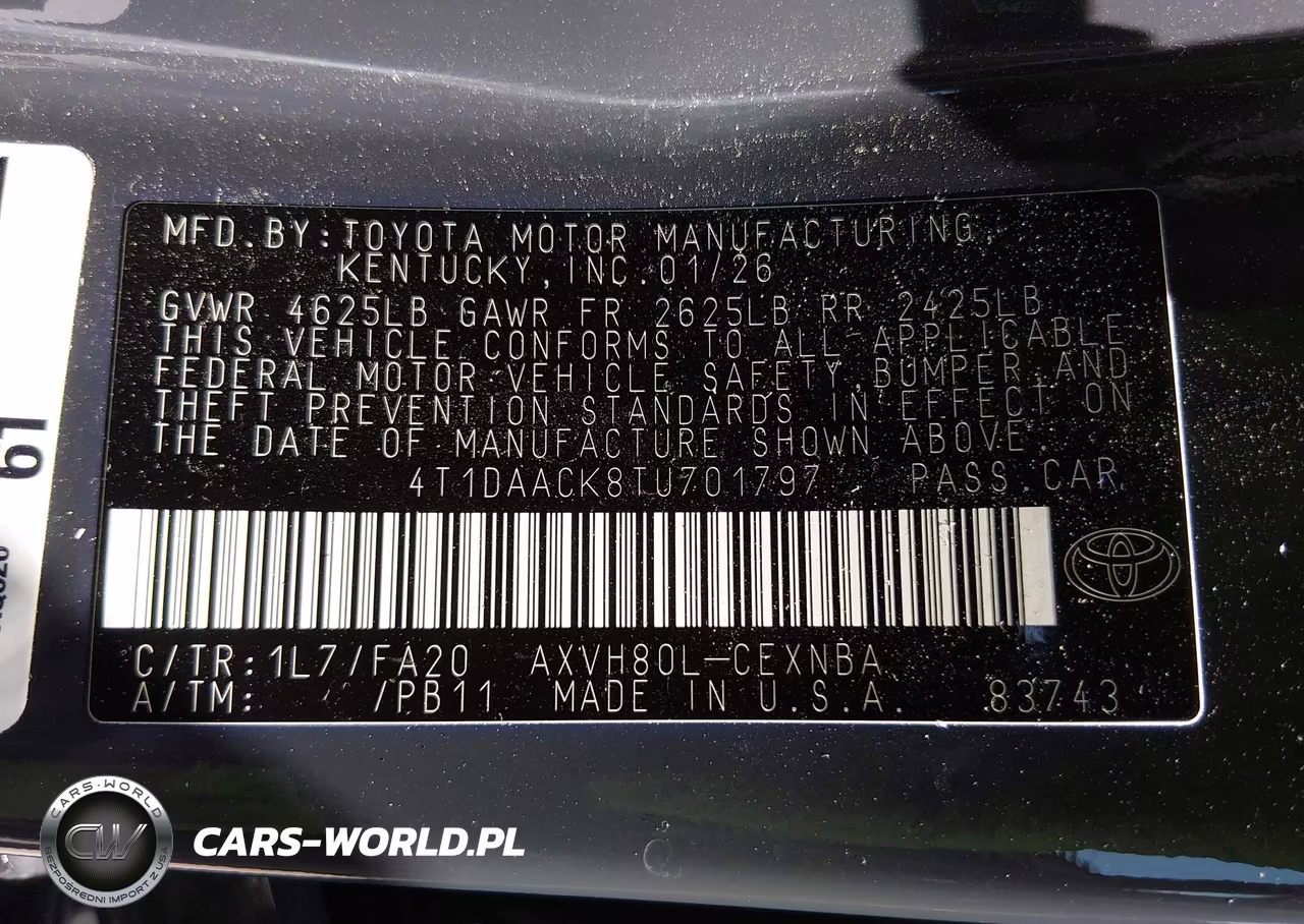 2026 Toyota Camry Le VIN:4T1DAACK8TU701797 - 9