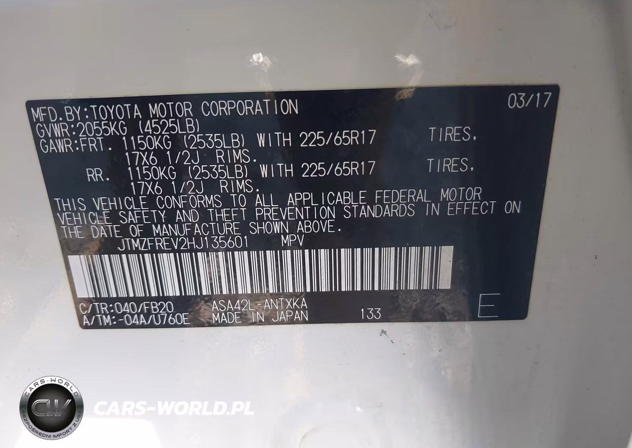 2017 Toyota Rav4 Le VIN:JTMZFREV2HJ135601 - 9