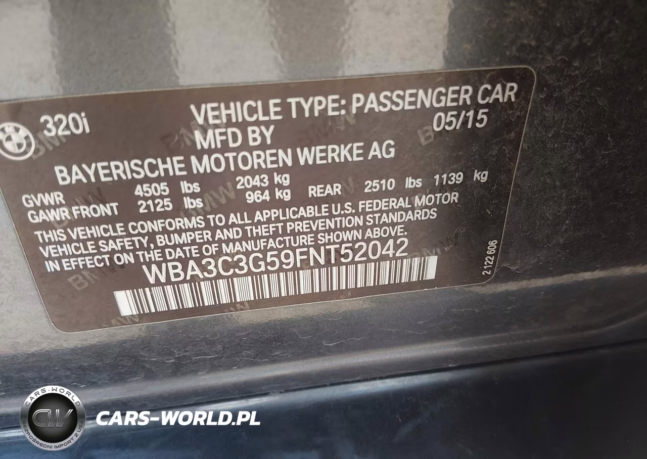 2015 BMW 320I xDrive VIN:WBA3C3G59FNT52042 - 9