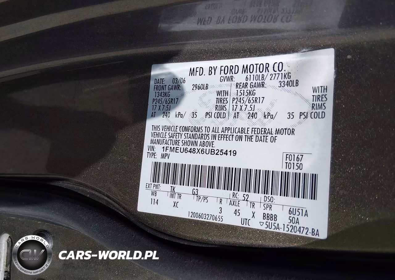 2006 Ford Explorer Eddie Bauer VIN:1FMEU648X6UB25419 - 9
