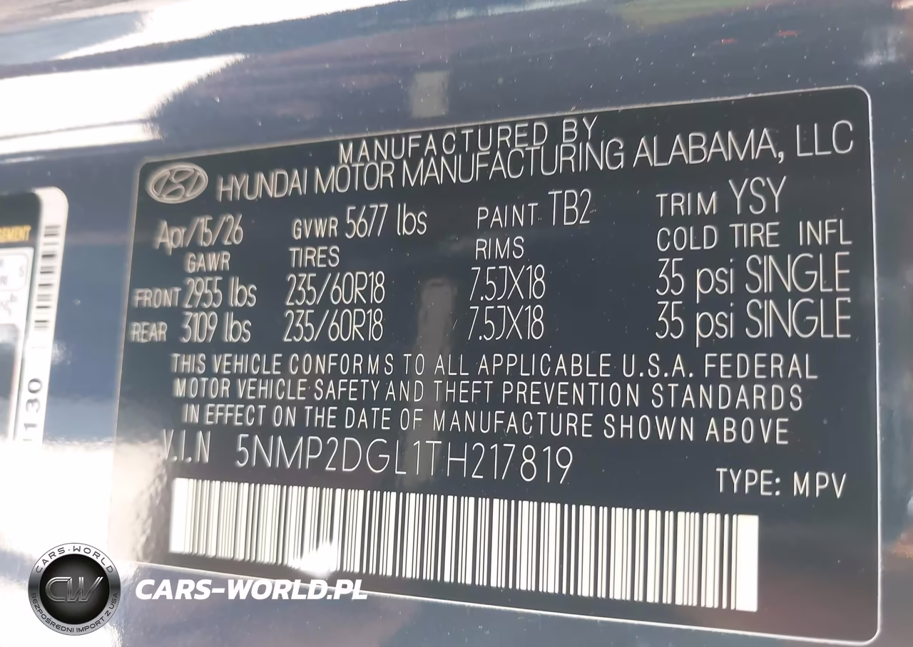 2026 Hyundai Santa Fe Sel VIN:5NMP2DGL1TH217819 - 9