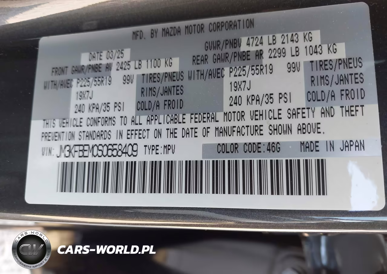 2025 Mazda Cx-5 2.5 S Premium Plus VIN:JM3KFBEM0S0658409 - 9