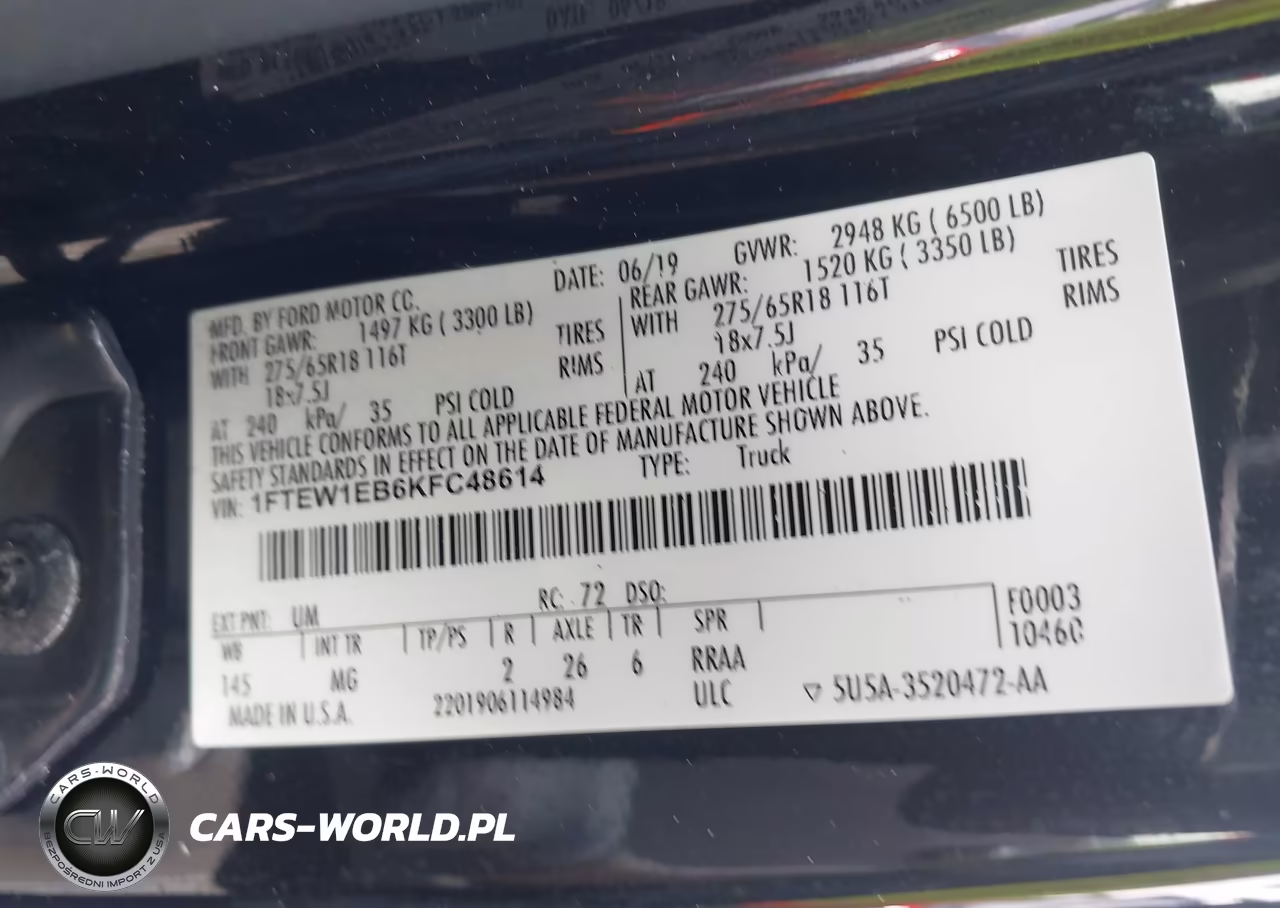 2019 Ford F-150 Xlt VIN:1FTEW1EB6KFC48614 - 9