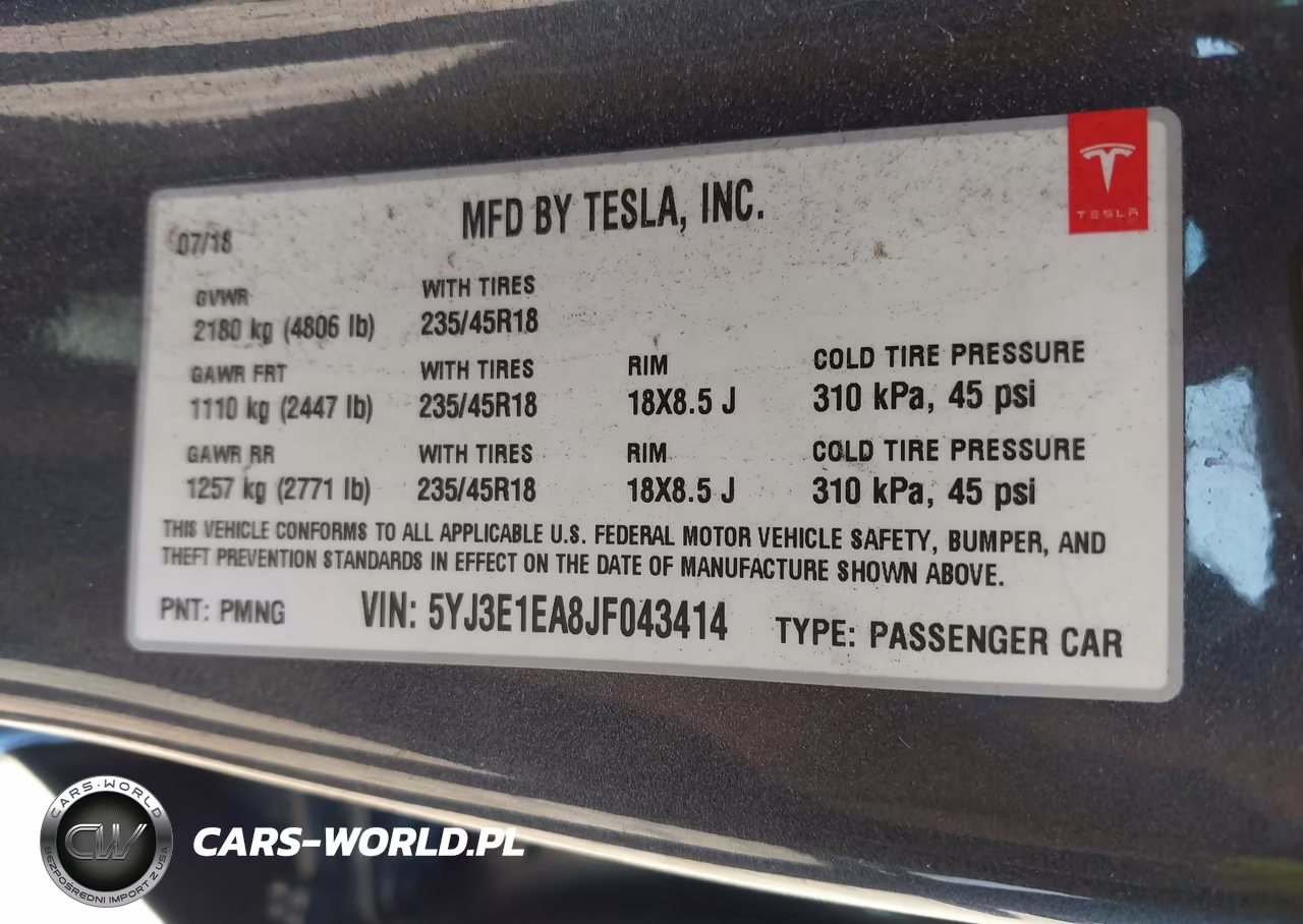 2018 Tesla Model 3 Long Range-Mid Range VIN:5YJ3E1EA8JF043414 - 9