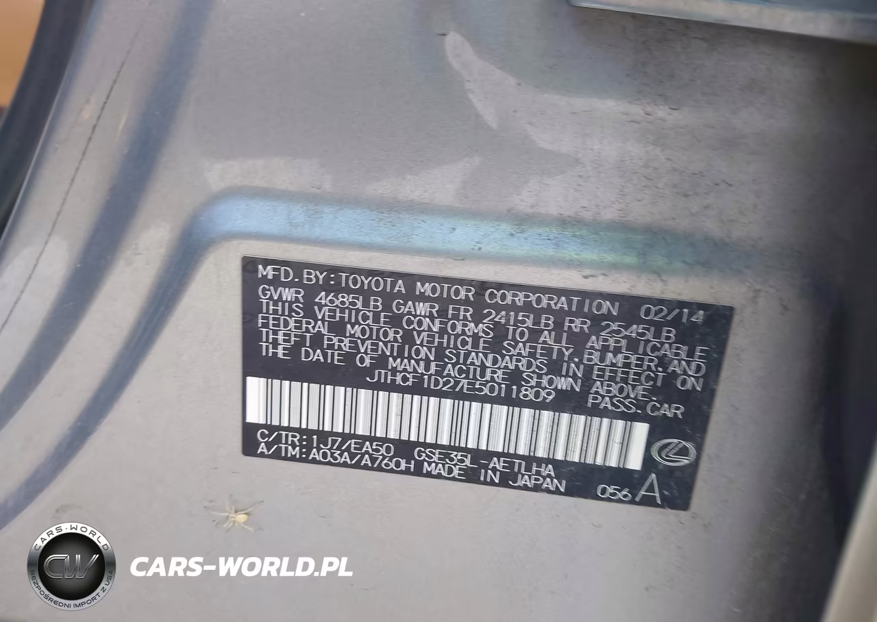 2014 Lexus Is 250 VIN:JTHCF1D27E5011809 - 9