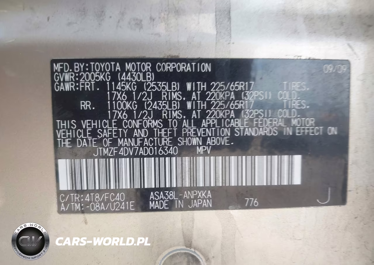 2010 Toyota Rav4 VIN:JTMZF4DV7AD016340 - 9