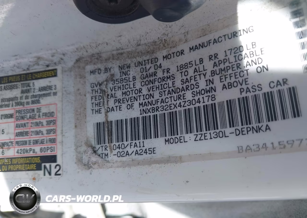 2004 Toyota Corolla Le VIN:1NXBR32EX4Z304178 - 9