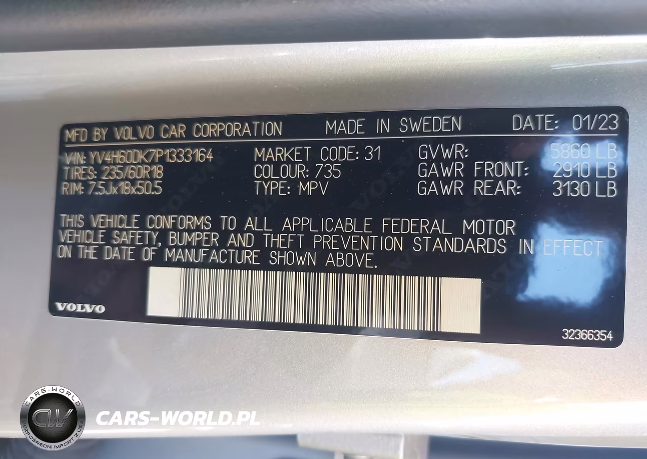 2023 Volvo Xc60 Recharge Plug-In Hybrid T8 Core Bright Theme VIN:YV4H60DK7P1333164 - 9