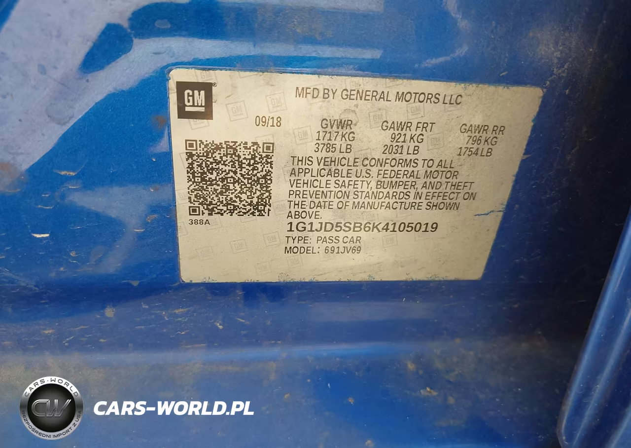 2019 Chevrolet Sonic Lt Auto VIN:1G1JD5SB6K4105019 - 9