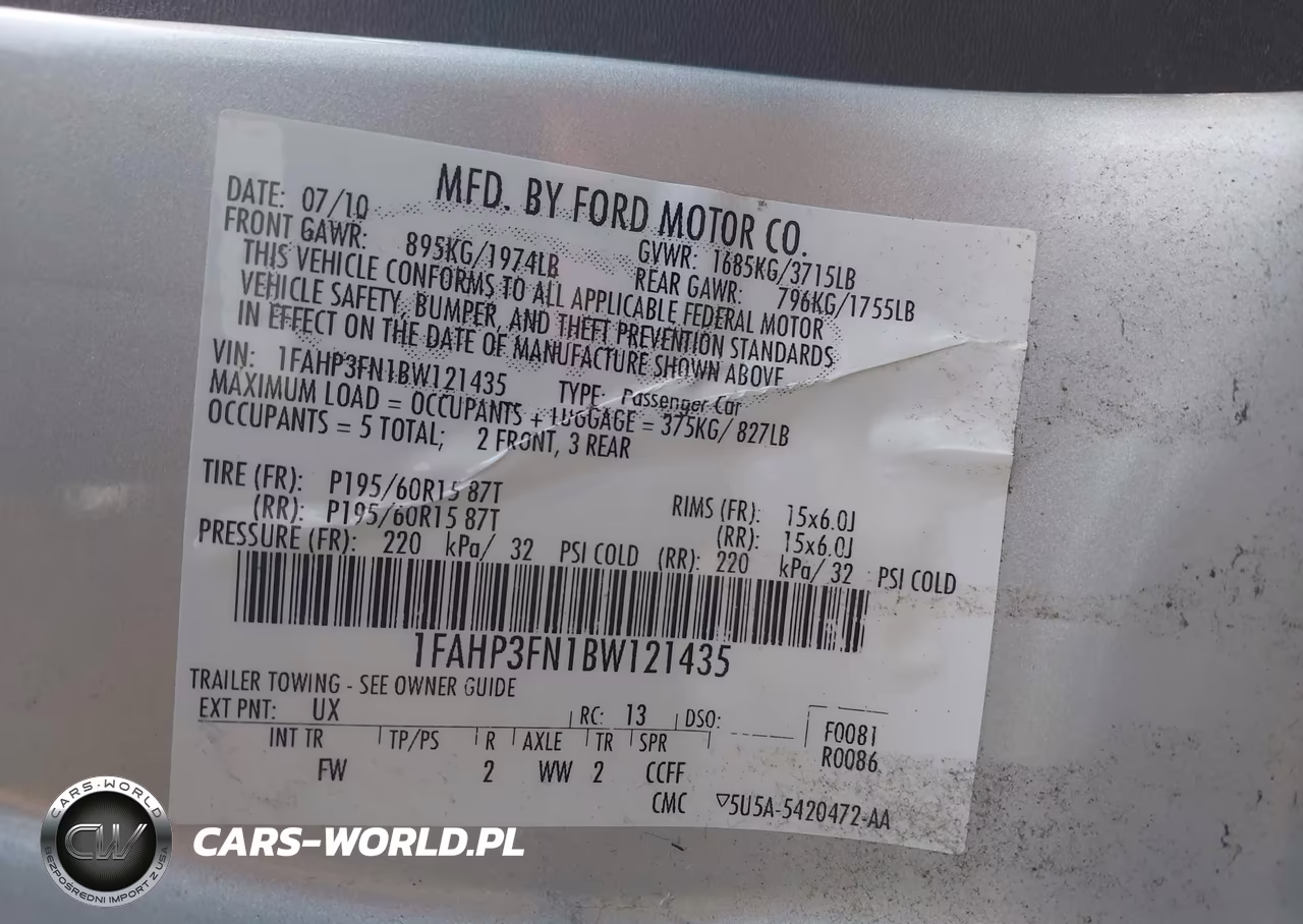 2011 Ford Focus Se VIN:1FAHP3FN1BW121435 - 9