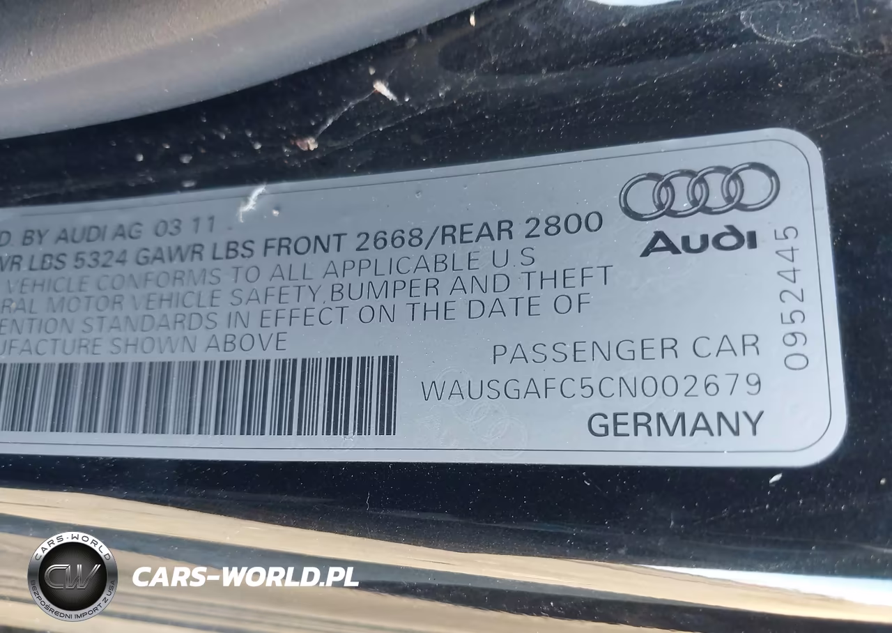 2012 Audi A7 Premium VIN:WAUSGAFC5CN002679 - 9