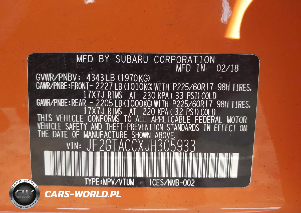 2018 Subaru Crosstrek 2.0I Premium VIN:JF2GTACCXJH305933 - 9