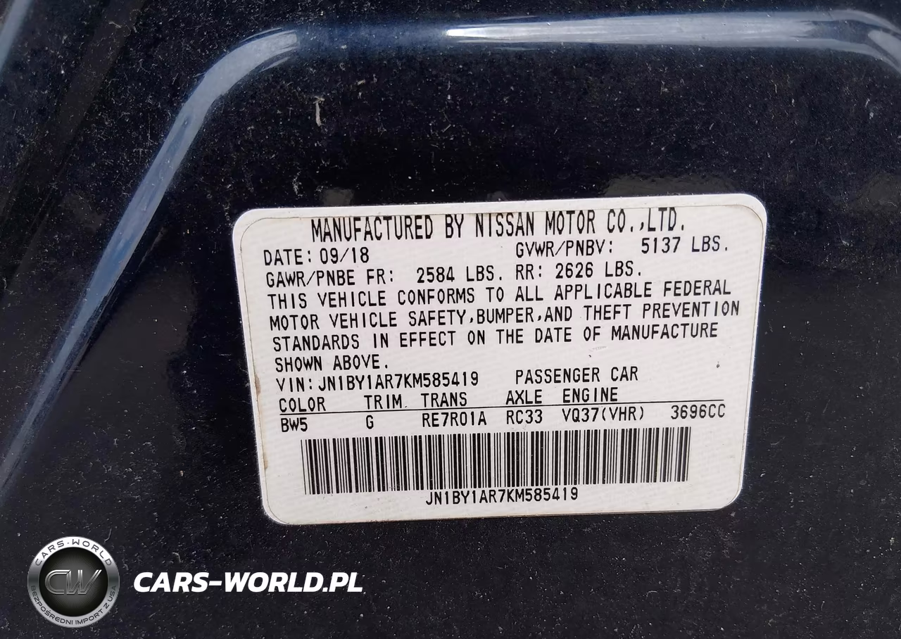 2019 Infiniti Q70 3.7X Luxe VIN:JN1BY1AR7KM585419 - 9