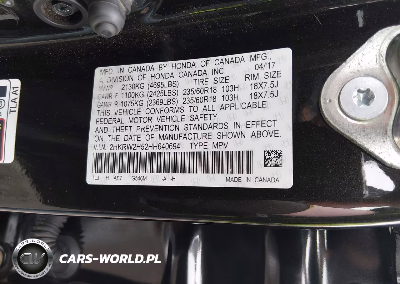 2017 Honda Cr-V Ex VIN:2HKRW2H52HH640694 - 9