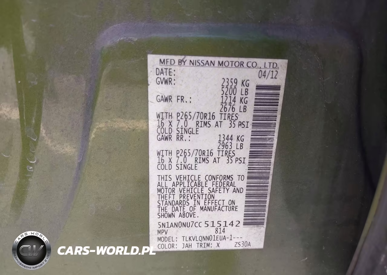 2012 Nissan Xterra X VIN:5N1AN0NU7CC515142 - 9