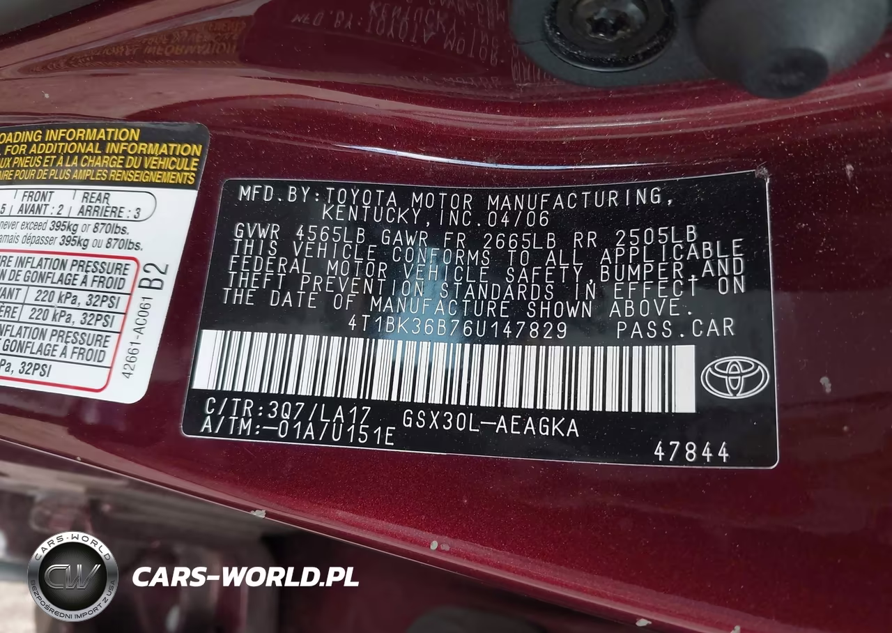 2006 Toyota Avalon Xls VIN:4T1BK36B76U147829 - 9