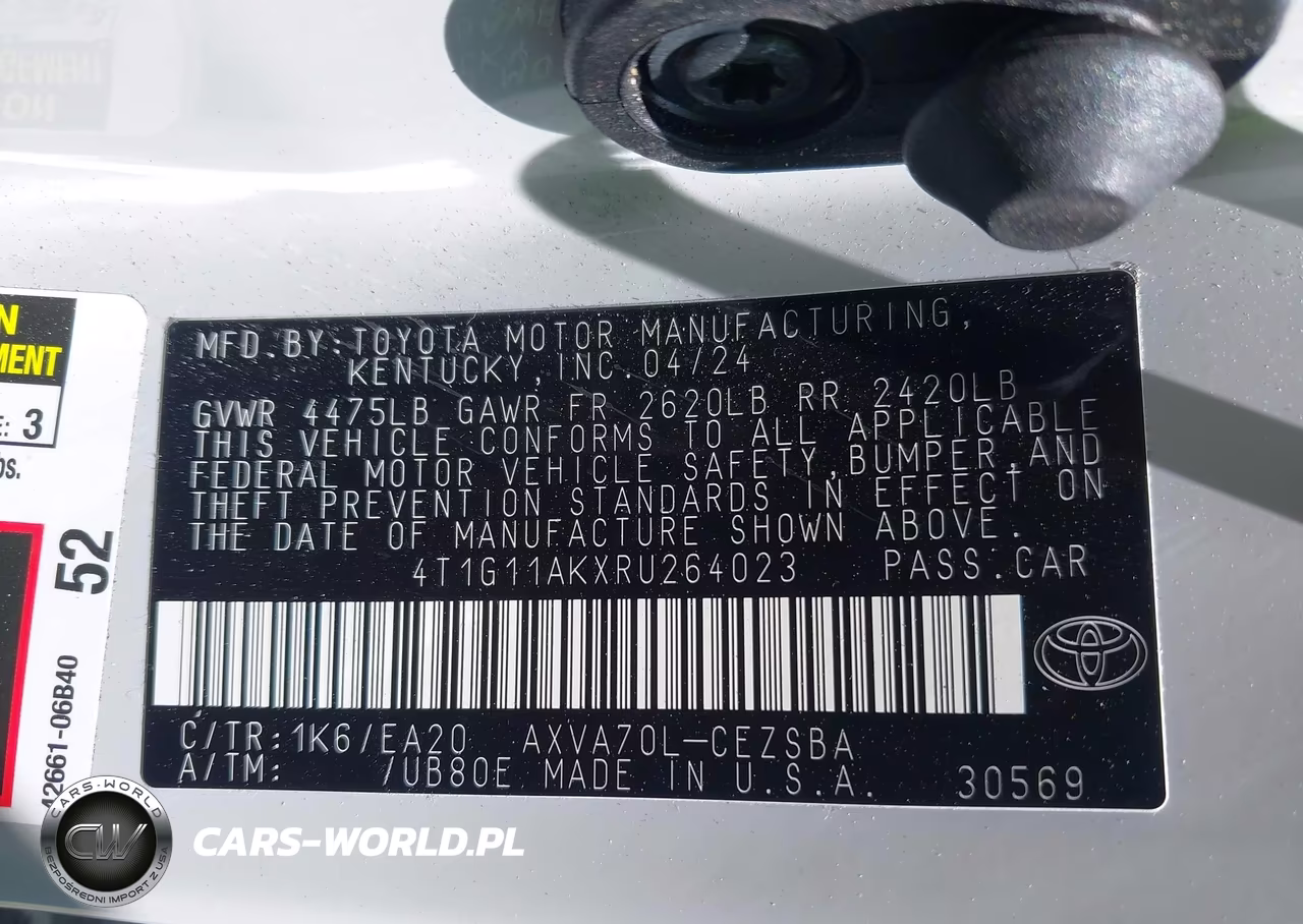 2024 Toyota Camry Se VIN:4T1G11AKXRU264023 - 9