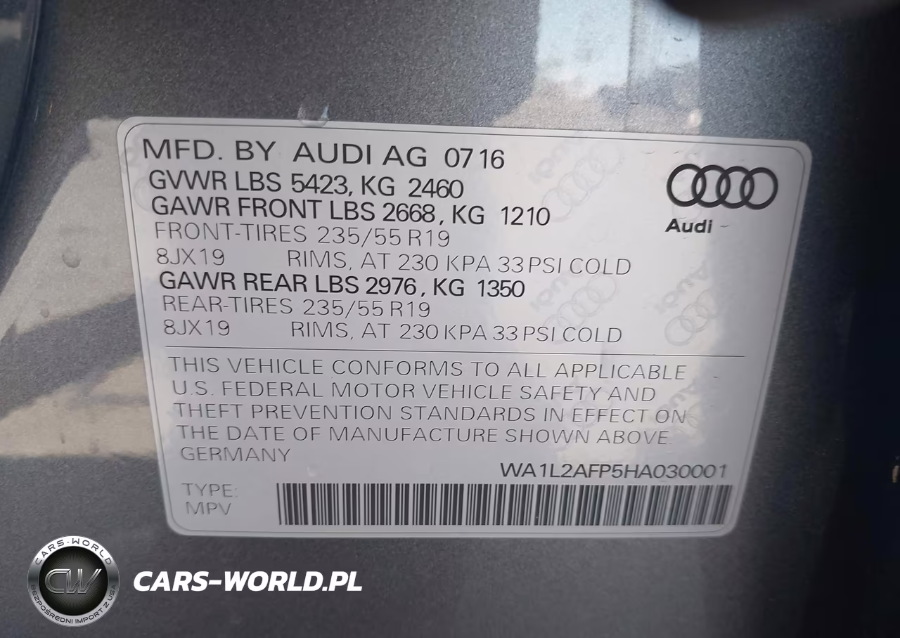 2017 Audi Q5 2.0T Premium VIN:WA1L2AFP5HA030001 - 9