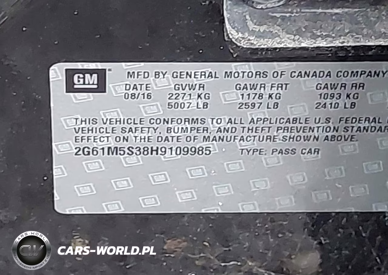 2017 Cadillac Xts Luxury VIN:2G61M5S38H9109985 - 9