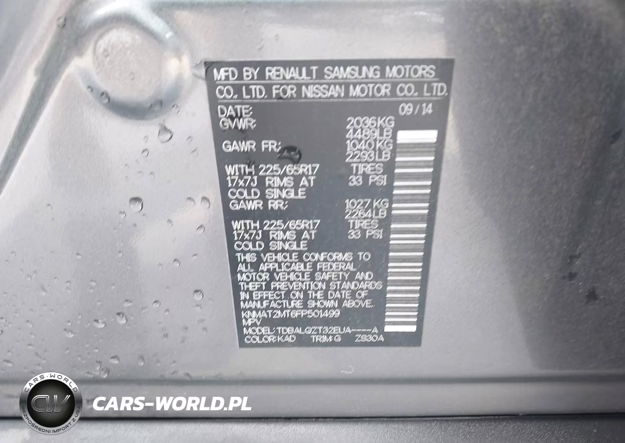 2015 Nissan Rogue Sv VIN:KNMAT2MT6FP501499 - 9