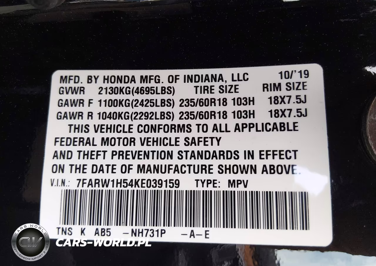 2019 Honda Cr-V Ex VIN:7FARW1H54KE039159 - 9