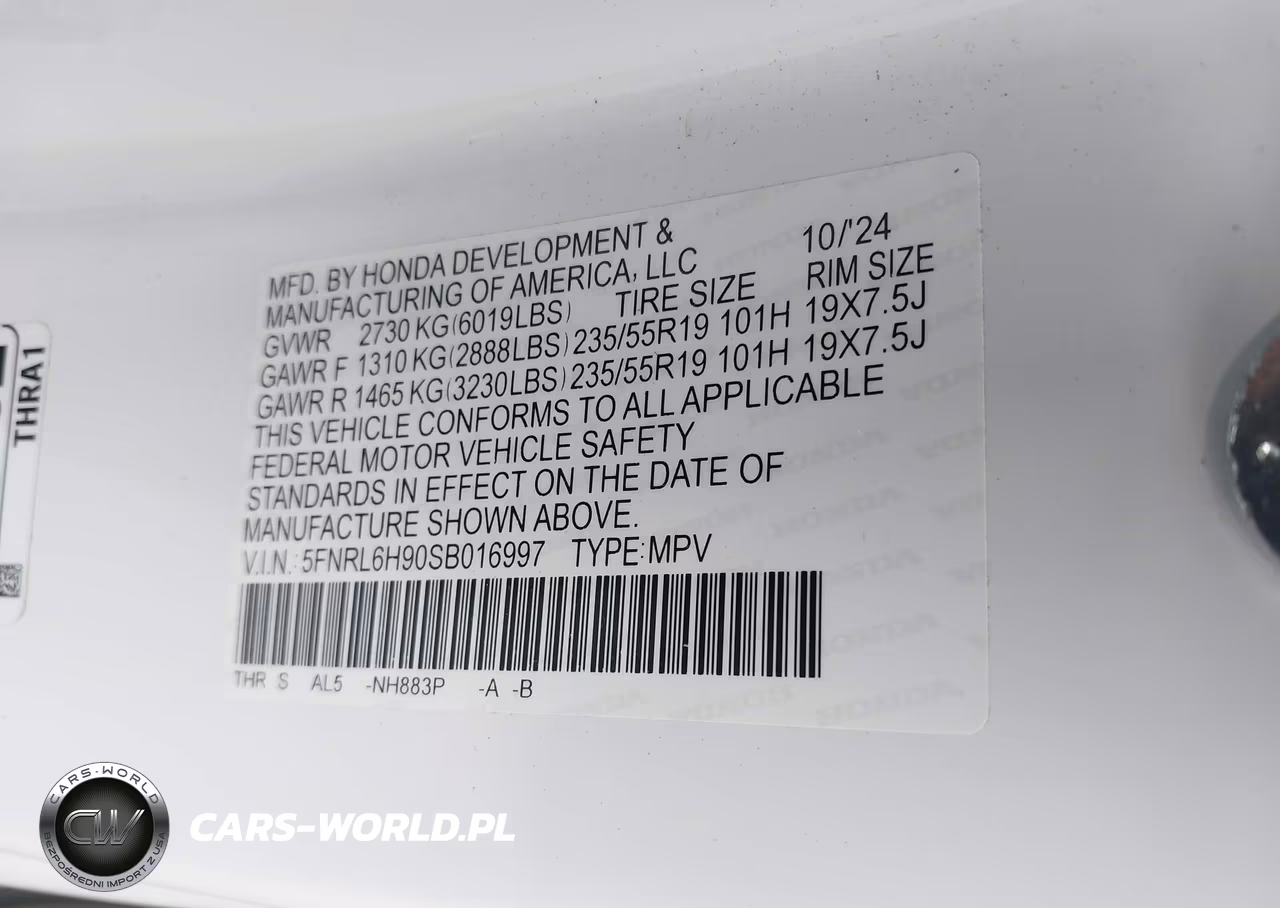 2025 Honda Odyssey Elite VIN:5FNRL6H90SB016997 - 9