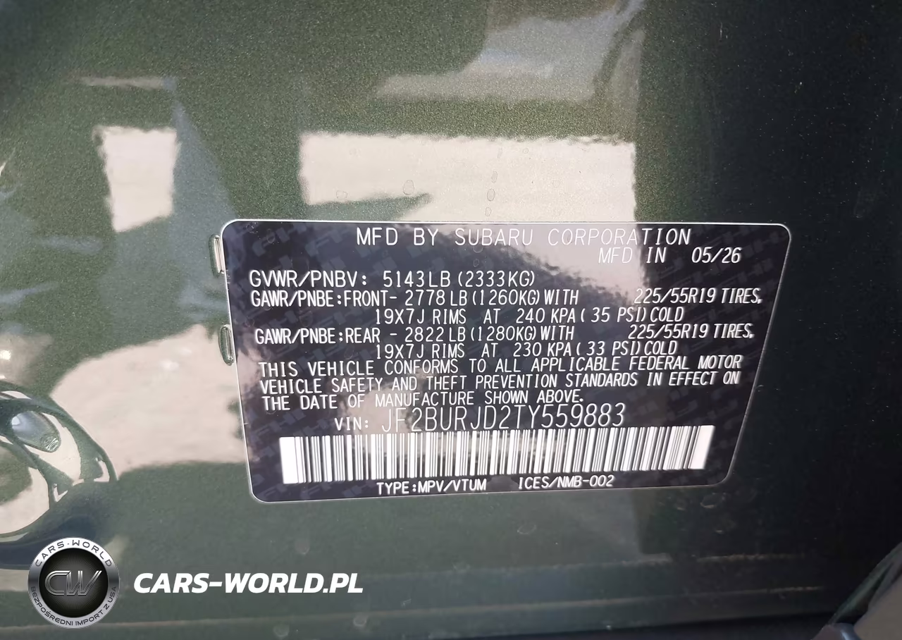 2026 Subaru Outback Touring Xt VIN:JF2BURJD2TY559883 - 9