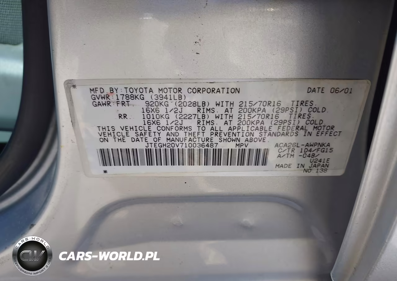 2001 Toyota Rav4 VIN:JTEGH20V710036487 - 9