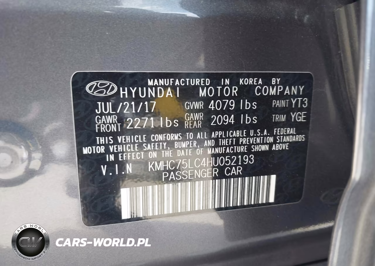 2017 Hyundai Ioniq Hybrid Sel VIN:KMHC75LC4HU052193 - 9