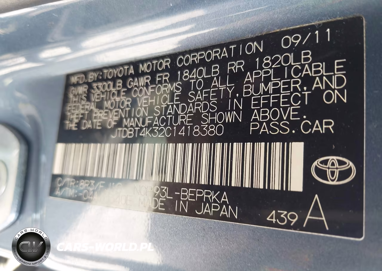 2012 Toyota Yaris VIN:JTDBT4K32C1418380 - 9
